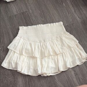 Mustard Seed Cream Bubble Mini Skirt